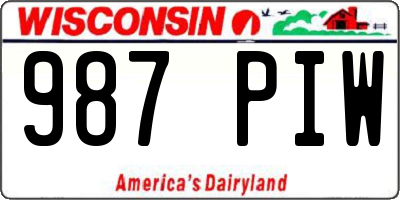 WI license plate 987PIW