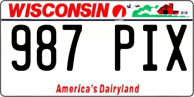 WI license plate 987PIX