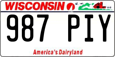 WI license plate 987PIY