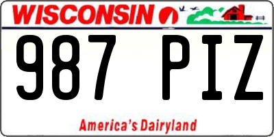 WI license plate 987PIZ