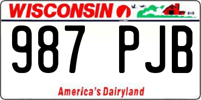 WI license plate 987PJB