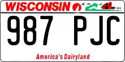 WI license plate 987PJC