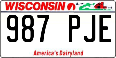 WI license plate 987PJE