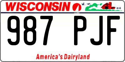 WI license plate 987PJF