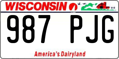 WI license plate 987PJG