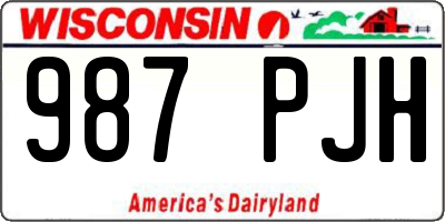 WI license plate 987PJH