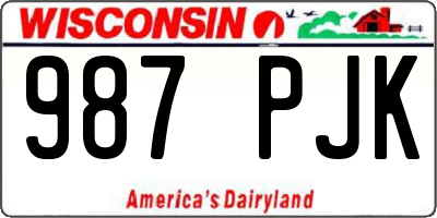 WI license plate 987PJK