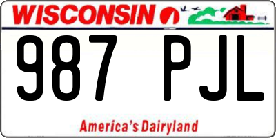 WI license plate 987PJL