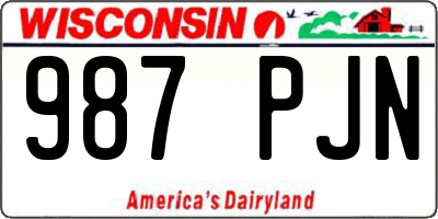 WI license plate 987PJN