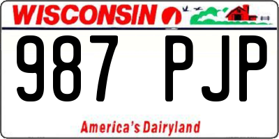 WI license plate 987PJP