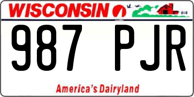 WI license plate 987PJR