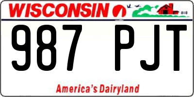 WI license plate 987PJT