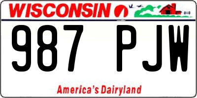 WI license plate 987PJW