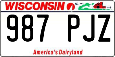 WI license plate 987PJZ