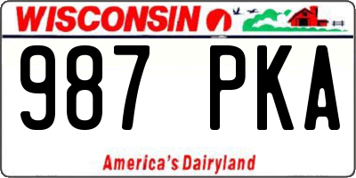 WI license plate 987PKA