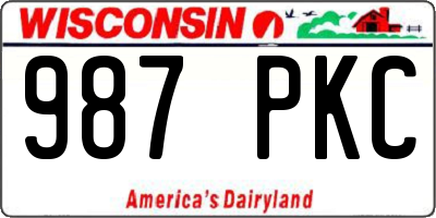 WI license plate 987PKC