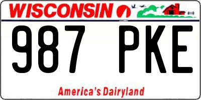 WI license plate 987PKE