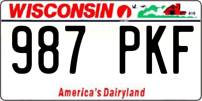 WI license plate 987PKF
