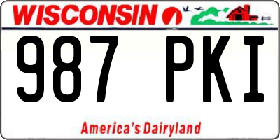 WI license plate 987PKI