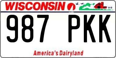 WI license plate 987PKK
