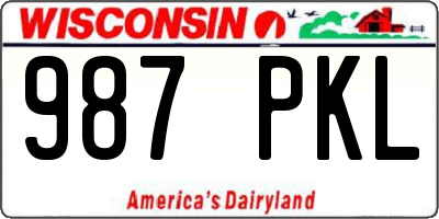 WI license plate 987PKL