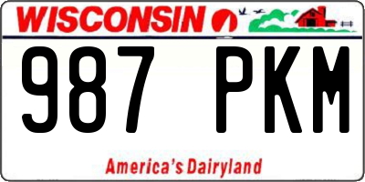 WI license plate 987PKM