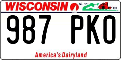 WI license plate 987PKO