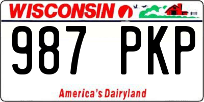 WI license plate 987PKP