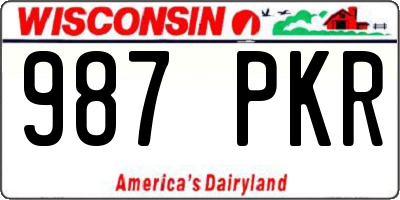 WI license plate 987PKR