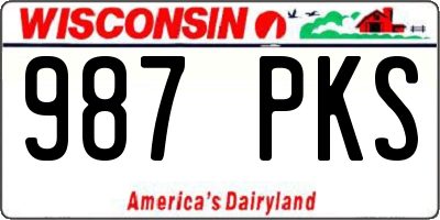 WI license plate 987PKS
