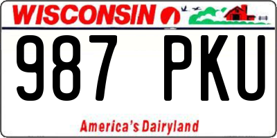 WI license plate 987PKU