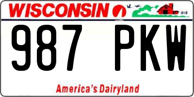WI license plate 987PKW