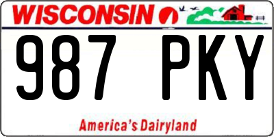 WI license plate 987PKY