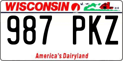 WI license plate 987PKZ