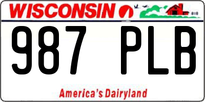 WI license plate 987PLB
