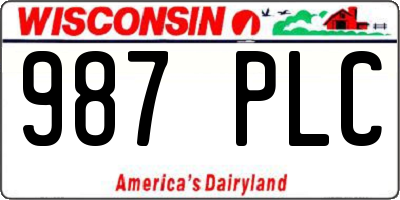 WI license plate 987PLC