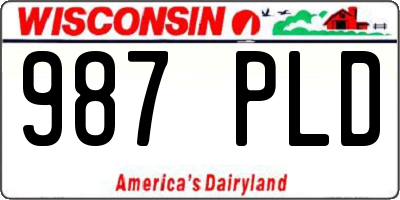 WI license plate 987PLD