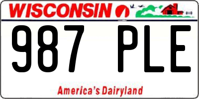 WI license plate 987PLE