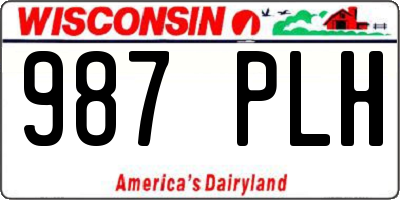 WI license plate 987PLH