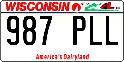 WI license plate 987PLL