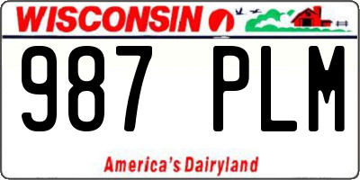 WI license plate 987PLM