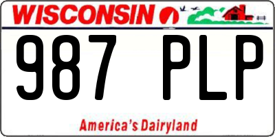 WI license plate 987PLP