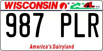 WI license plate 987PLR