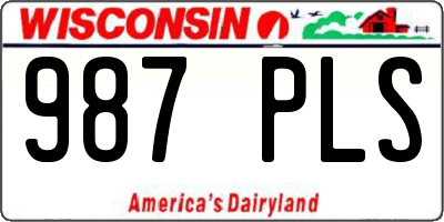 WI license plate 987PLS