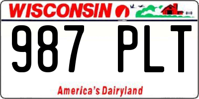 WI license plate 987PLT
