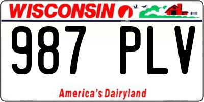WI license plate 987PLV