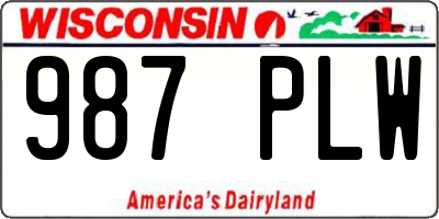 WI license plate 987PLW