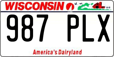 WI license plate 987PLX