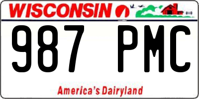 WI license plate 987PMC