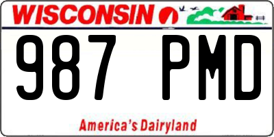 WI license plate 987PMD
